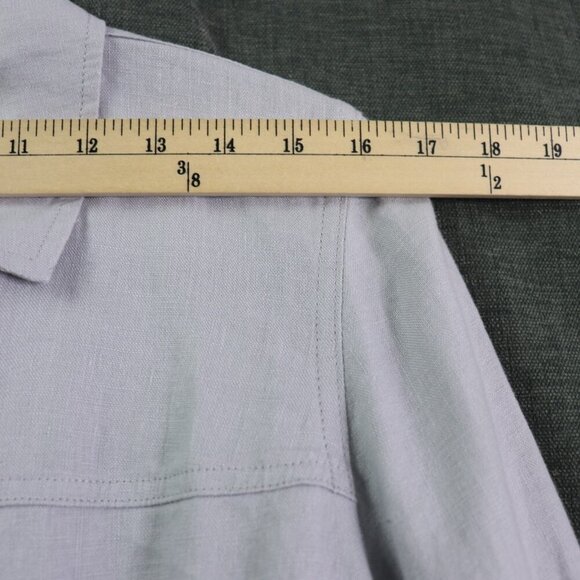 J. Jill Love Linen Artist Coat Jacket Tunic Women's Small Gray Pockets - Picture 11 of 16